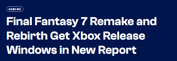 《FF7：重制版》与《FF7：重生》或年内登陆Xbox1