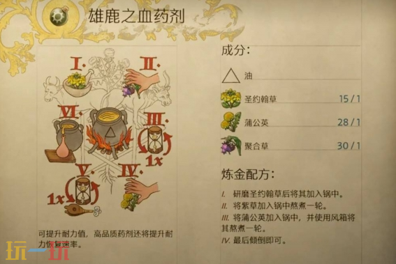 天国拯救2雄鹿之血药剂怎么做 雄鹿之血药剂制作及配方攻略