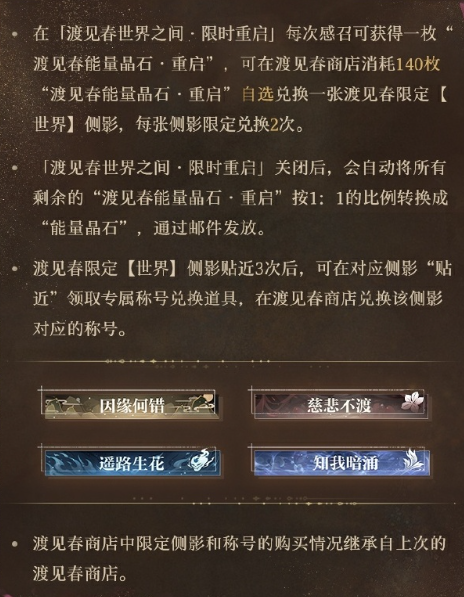 《世界之外》渡见春侧影限时复刻,全新主题身份卡上线