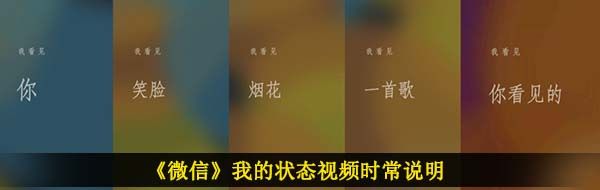 《微信》我的状态视频时常说明